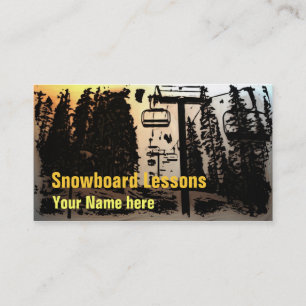 affärskort för anpassadets snowboard-lektion visitkort