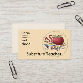 Affärskort för anpassningsbar av ersättningslärare visitkort