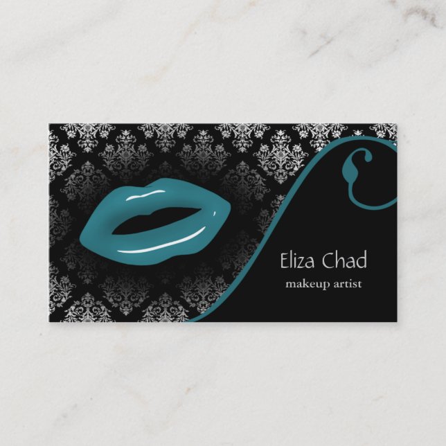affärskort för aqua Makeup-artist Visitkort (Framsida)