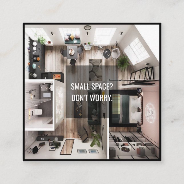 affärskort för arkitekt- och insida-designern fyrkantigt visitkort (Framsida)