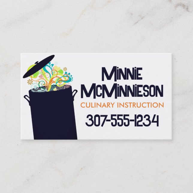 Affärskort för att bränna aromas matlagningskål visitkort (Framsida)