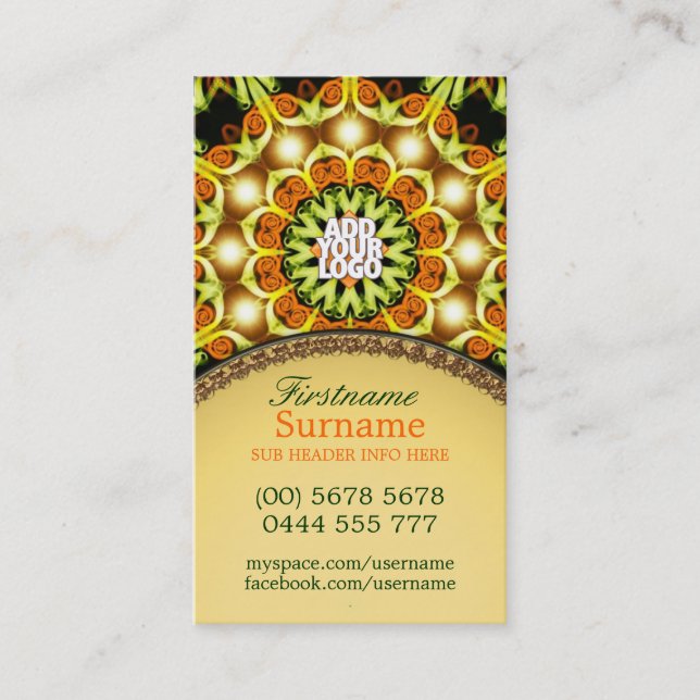 Affärskort för att höja åldern på energin visitkort (Framsida)