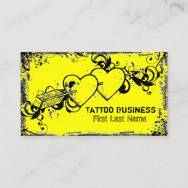 Affärskort för  av grym gult-hjärttatuering visitkort