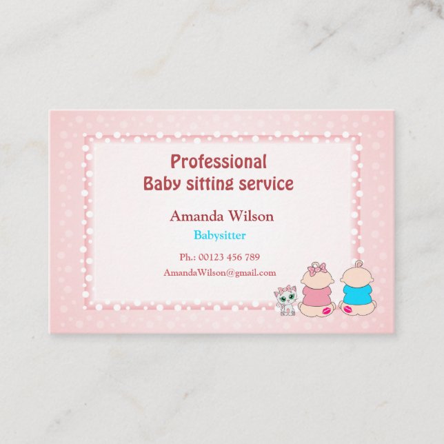 Affärskort för barntillsyn visitkort (Framsida)