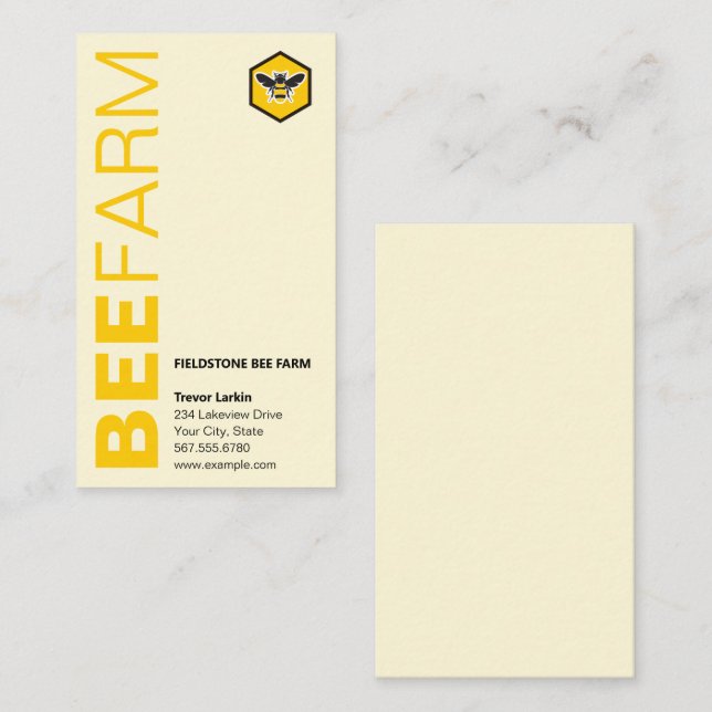 AFFÄRSKORT för BEE-Logotyp, typdiagram, Lodrät Visitkort (Fram/baksida)