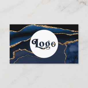 Affärskort för blå agate-Logotyp Visitkort
