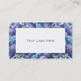 Affärskort för blå och Lila Hydrangea elegant Visitkort