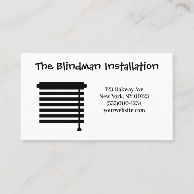 Affärskort för blind Installation Service Visitkort (Framsida)