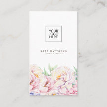 Affärskort för Blommigt av elegant med QR-kod