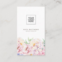 Affärskort för Blommigt av elegant med QR-kod Visitkort