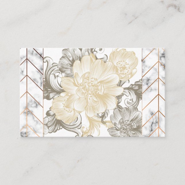 Affärskort för blommigt Marble Design Visitkort (Framsida)