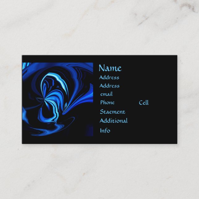 Affärskort för Blue Butterfly Abstrakt Visitkort (Framsida)