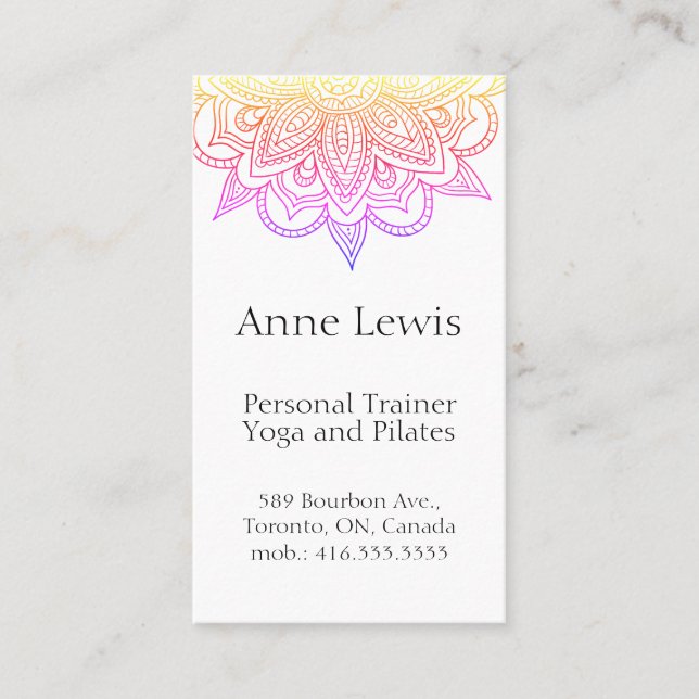 Affärskort för Bright Färgad, enkelt anpassade Visitkort (Framsida)