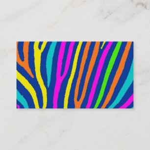 Affärskort för Bright neon zebra ränder-uppmärksam Visitkort