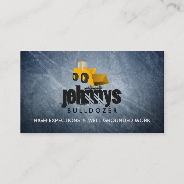 Affärskort för Bulldozer-Logotyp Visitkort (Framsida)