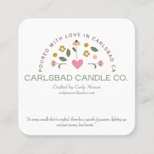 Affärskort för Carlsbad Candle Co. Fyrkantigt Visitkort