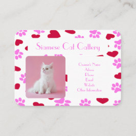 Affärskort för Cattery Tass avtryck Mönster Visitkort