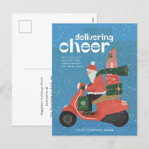 Affärskort för Cheer Delivery Santa Scooter-Helgda Helg Vykort
