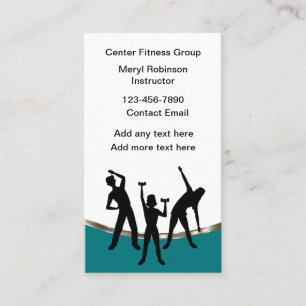 Affärskort för Classy Fitness Class Instruktör Visitkort