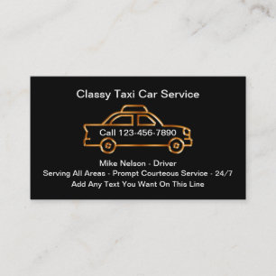 Affärskort för Classy Taxi-biltjänst Visitkort