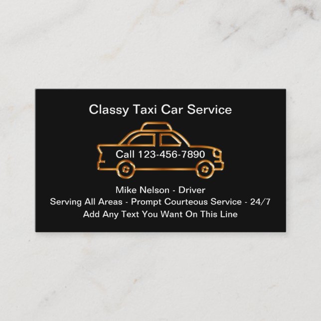 Affärskort för Classy Taxi-biltjänst Visitkort (Framsida)