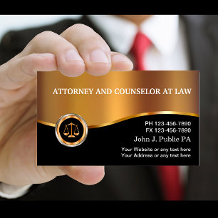 Affärskort för Classy Upscale Attorney Visitkort
