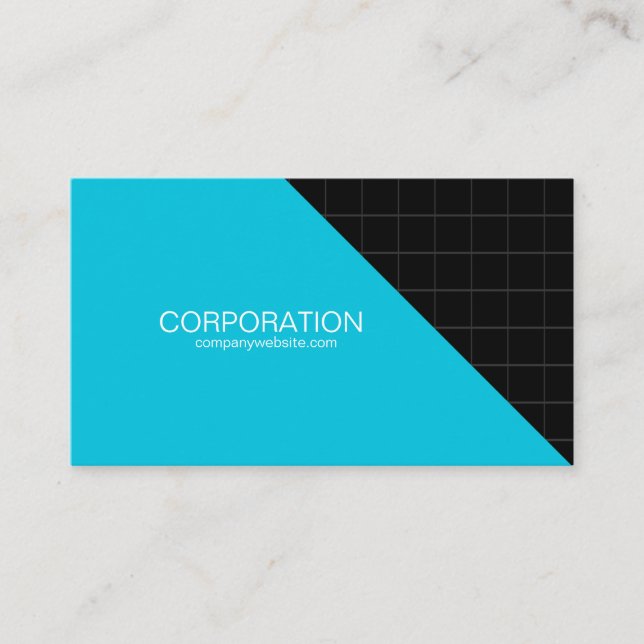 affärskort för coola av turkos och svart rutnät visitkort (Framsida)