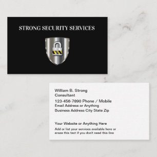 Affärskort för coola Business Security Services Visitkort