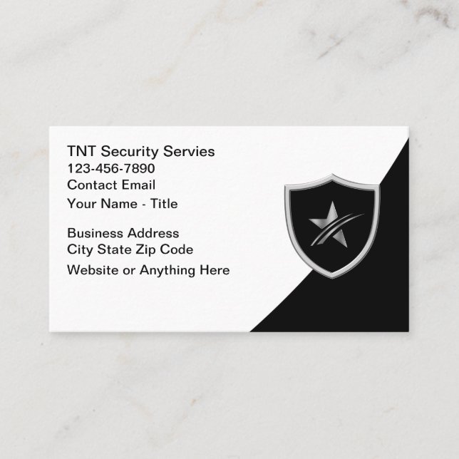Affärskort för coola Security Services Visitkort (Framsida)