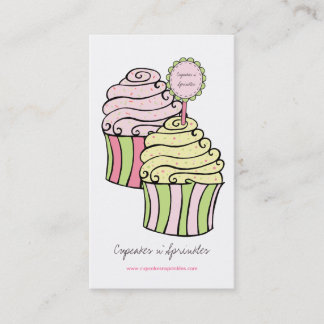 Affärskort för Cute Lemon Lime & Rosa Muffins Visitkort
