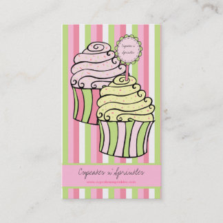 Affärskort för Cute Lemon Lime & Rosa Muffins Visitkort
