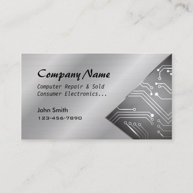 affärskort för datorreparation sålda kretskort visitkort (Framsida)