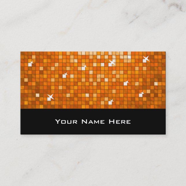 Affärskort för Disco Tiles-Orange svart Visitkort (Framsida)
