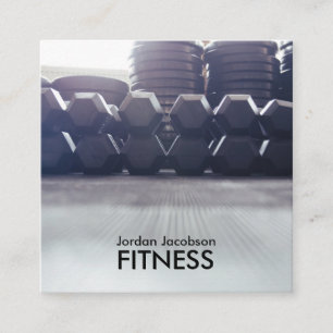 Affärskort för Dumbbells Fitness Fyrkantigt Visitkort