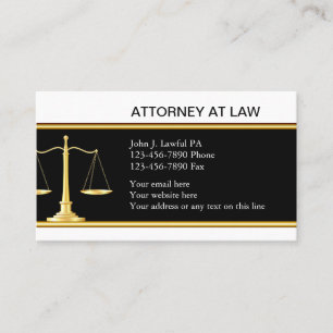 Affärskort för elegant Attorney Visitkort