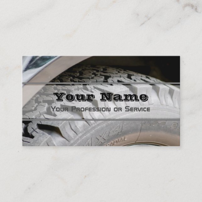 affärskort för elegant av experter på hjul och däc visitkort (Framsida)