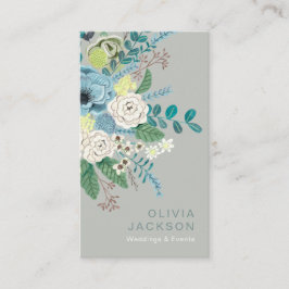 affärskort för elegant av rustik blommigt grönt visitkort