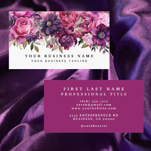 Affärskort för elegant Lila Magenta Flowers Visitkort