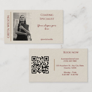 Affärskort för elegant med QR-kod och foto Visitkort