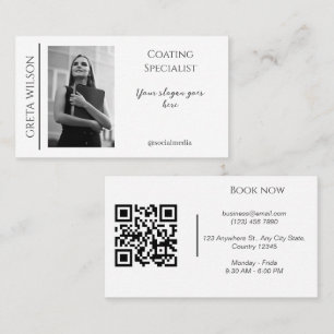 Affärskort för elegant med QR-kod och foto Visitkort