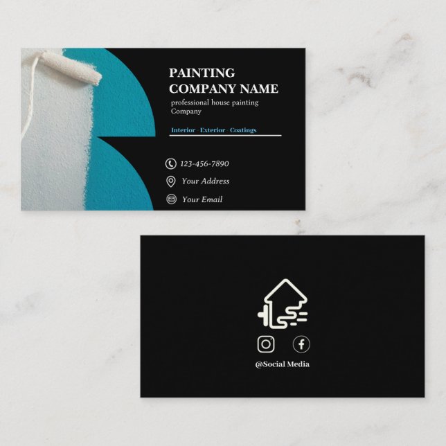 Affärskort för enkel husmålning visitkort (Fram/baksida)