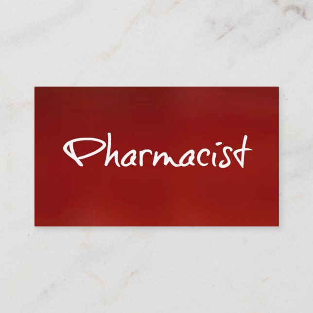 Affärskort för farmaceut Red Visitkort (Framsida)