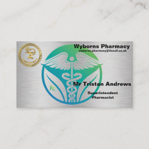 Affärskort för farmaceutisk ägare/logotyp visitkort