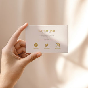 Affärskort för fetstil, vitt och guld social visitkort