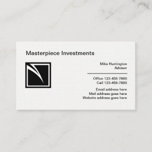 Affärskort för finansiell investeringsrådgivnin visitkort