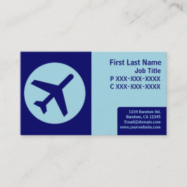 Affärskort för flygplan med blå tema visitkort