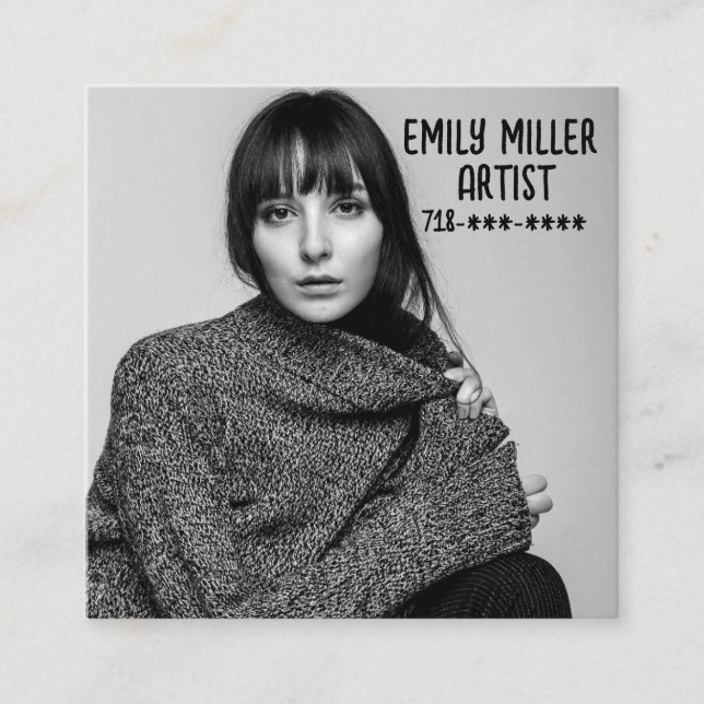 Affärskort FÖR FOTO-Anpassningsbar Fyrkantigt Visitkort (Framsida)