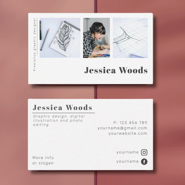 Affärskort för fotodesignern för grafik visitkort (Skapare uppladdad)