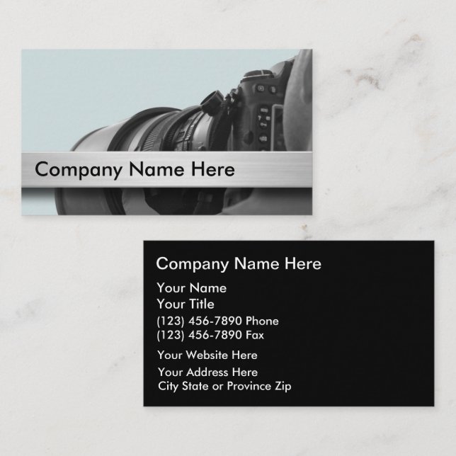 Affärskort för fotografi visitkort (Fram/baksida)