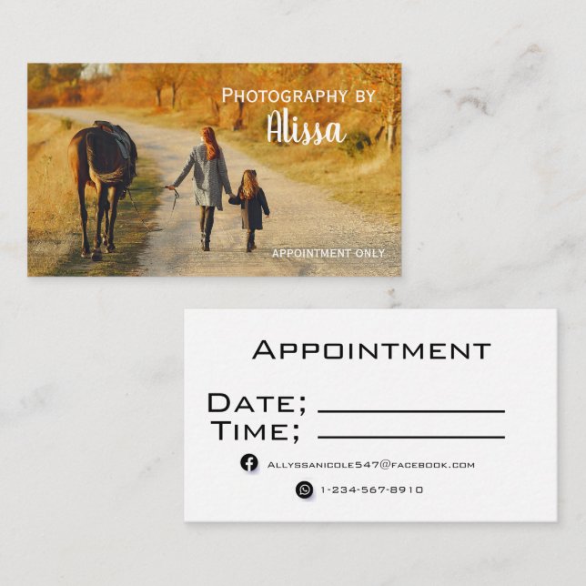 Affärskort för fotografi visitkort (Fram/baksida)